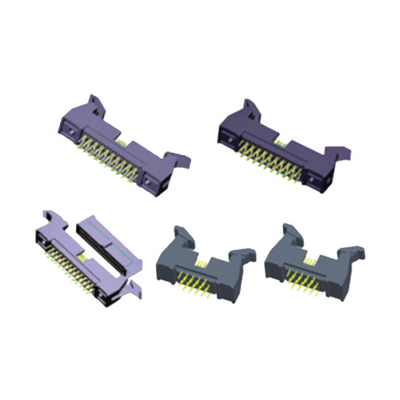 Black 10pin 2.54mm Pitch Double Row Idc Ejector Header Pcb Connector Male Gold Flash