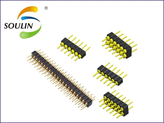 Male H3.0 Round Pin Header Connector Straight Smt Right Angle