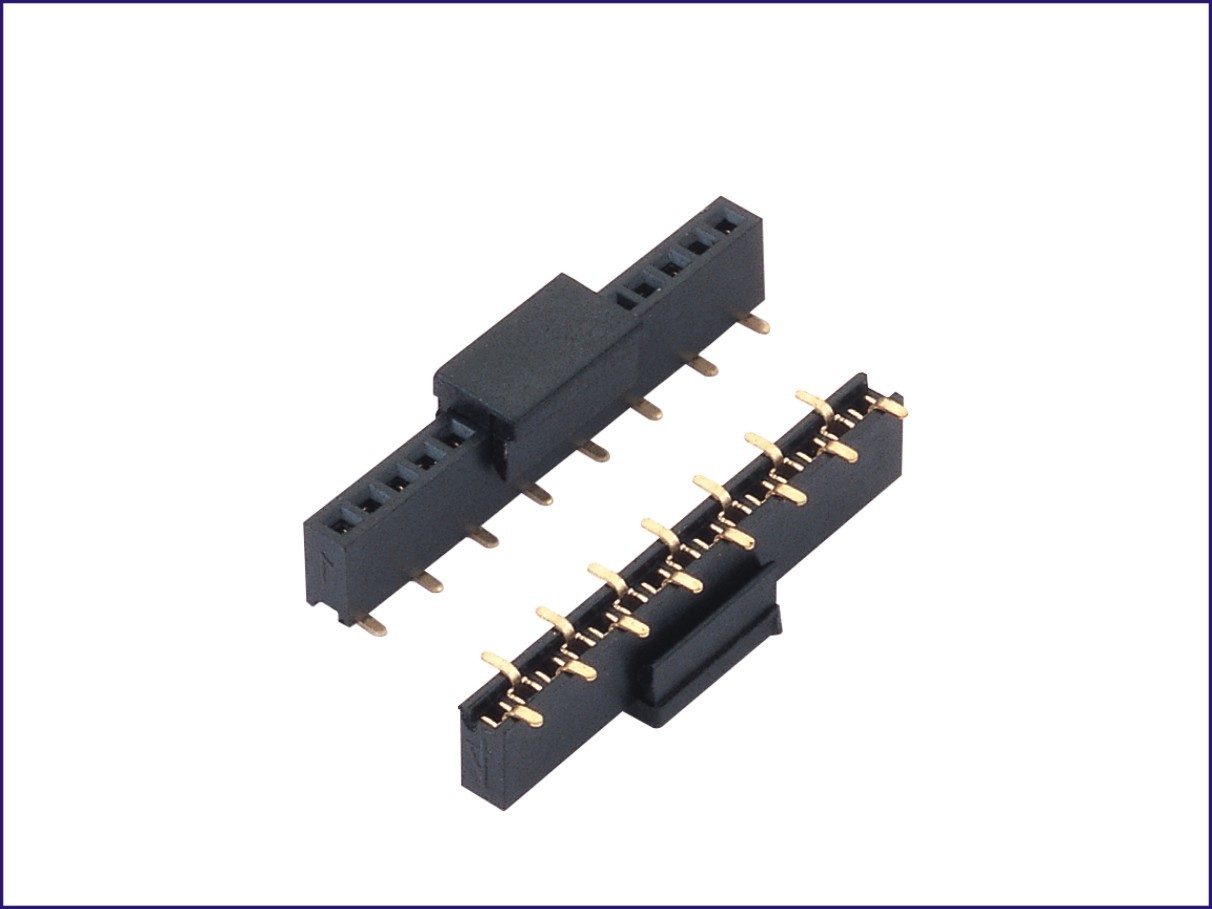 1.27mm pitch shenzhen factory waterproof gold plated  customized female singlerow SMT H4.3 right front left rear withcap